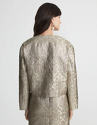 Metallic Baroque Botanical Brocade Collarless Jacket-Clothing-Lafayette 148-Natural Multi-XS-Mercantile Portland