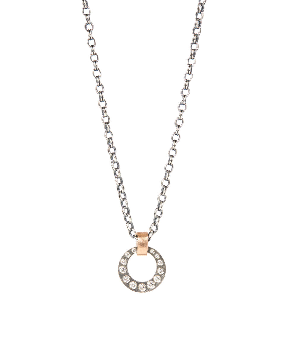 Mia Sterling Silver Pendant with Rose Gold Bail-Jewelry-Rene Escobar-Mercantile Portland