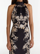 Michelle Midi Dress in Nerine Noir-Dresses-Saloni-0-Nerine Noir-Mercantile Portland