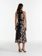 Michelle Midi Dress in Nerine Noir-Dresses-Saloni-0-Nerine Noir-Mercantile Portland