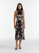 Michelle Midi Dress in Nerine Noir-Dresses-Saloni-0-Nerine Noir-Mercantile Portland