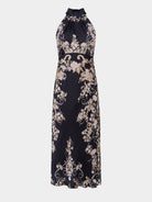 Michelle Midi Dress in Nerine Noir-Dresses-Saloni-0-Nerine Noir-Mercantile Portland