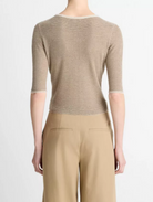 Micro-Stripe Cashmere-Silk Cardigan-Clothing-Vince-Coastal Blue-XXS-Mercantile Portland