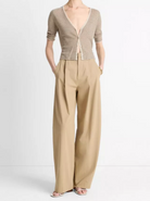 Micro-Stripe Cashmere-Silk Cardigan-Clothing-Vince-Coastal Blue-XXS-Mercantile Portland