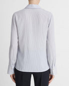 Micro-Stripe Stretch-Silk Pullover Blouse-Staging-Vince-Sky Graphite • Vince-XXS-Mercantile Portland