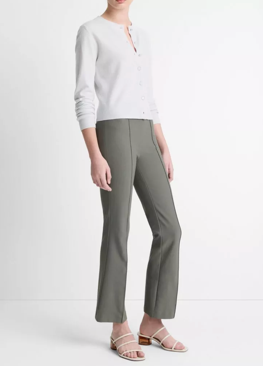 Mid-Rise Pintuck Crop Flare Pant-Clothing-Vince-Black-XXS-Mercantile Portland
