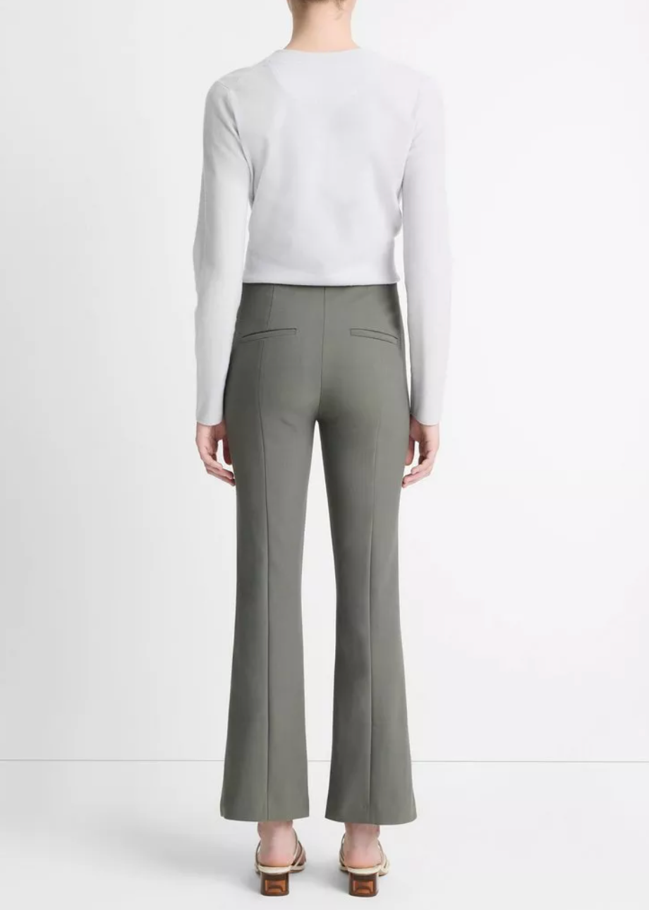 Mid-Rise Pintuck Crop Flare Pant-Clothing-Vince-Black-XXS-Mercantile Portland