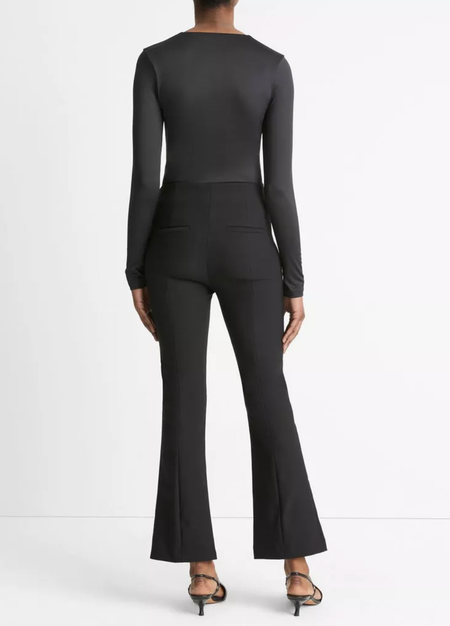 Mid-Rise Pintuck Crop Flare Pant-Clothing-Vince-Black-XXS-Mercantile Portland