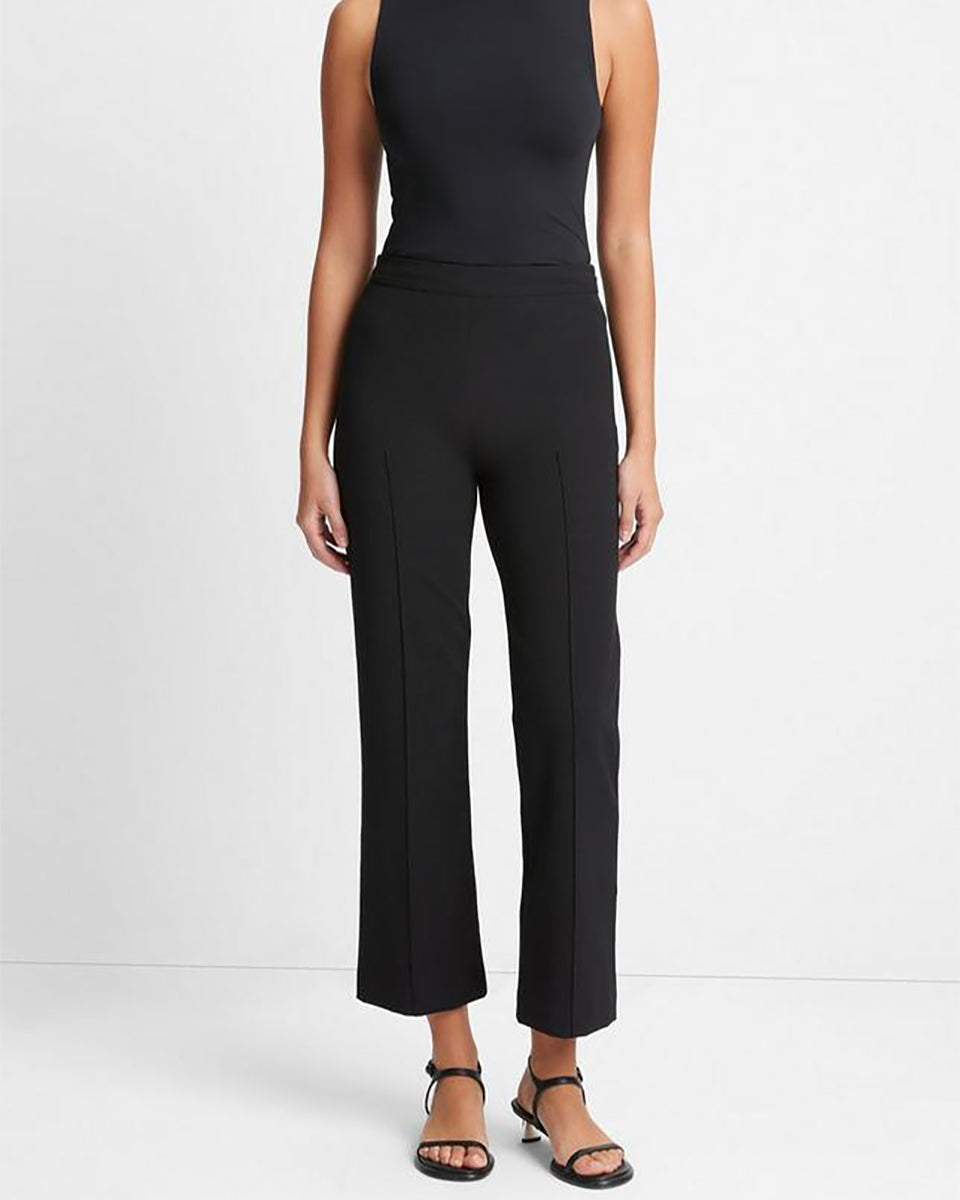 Mid-Rise Pintuck Crop Flare Pant-Pants-Vince-Black-00-Mercantile Portland