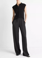 Mid Rise Side Strap Pull On Pant-Clothing-Vince-Black-XXS-Mercantile Portland