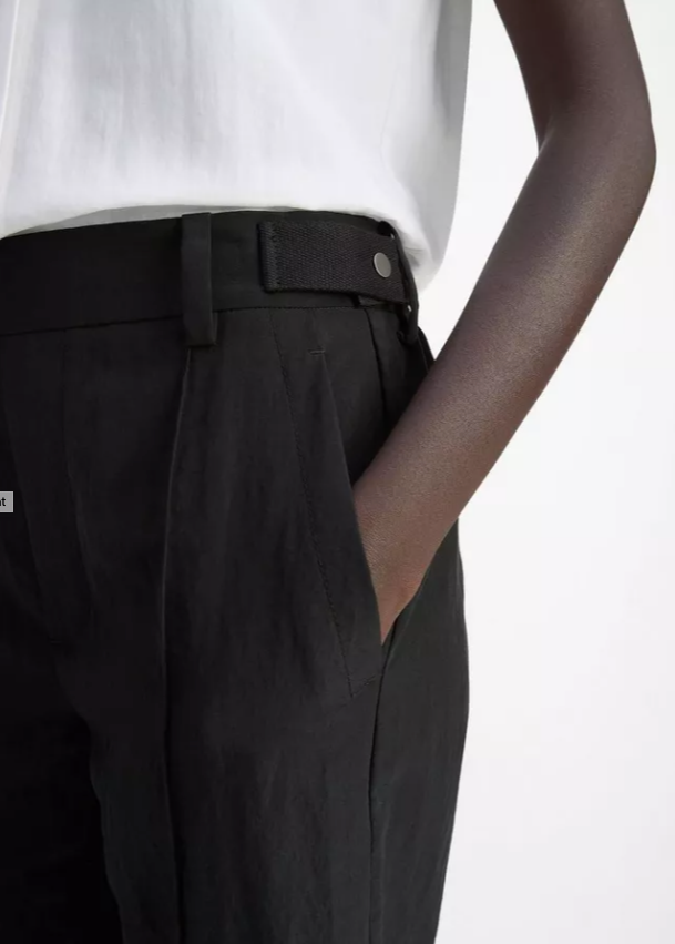 Mid Rise Utility Tab Easy Pull On Pant-Clothing-Vince-Black-XXS-Mercantile Portland
