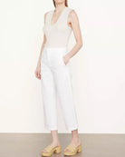 Mid-Rise Washed Cotton Crop Pant-Pants-Vince-Off White-10-Mercantile Portland