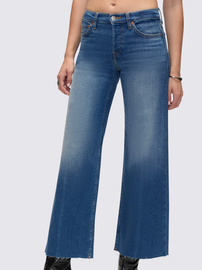 Mid Rise Wide Leg Crop-Clothing-Re/Done-Viper Blue-25-Mercantile Portland