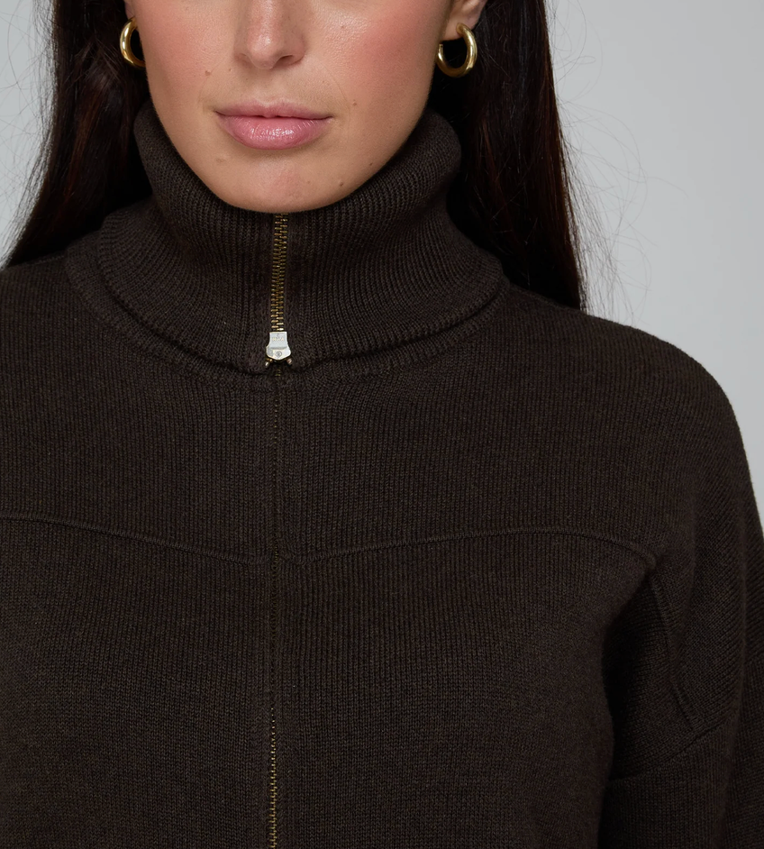 Milano Bomber in Pumpernickel-Jackets-Autumn Cashmere-Pumpernickel-XS-Mercantile Portland