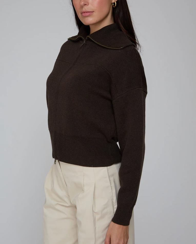 Milano Bomber in Pumpernickel-Jackets-Autumn Cashmere-Pumpernickel-XS-Mercantile Portland