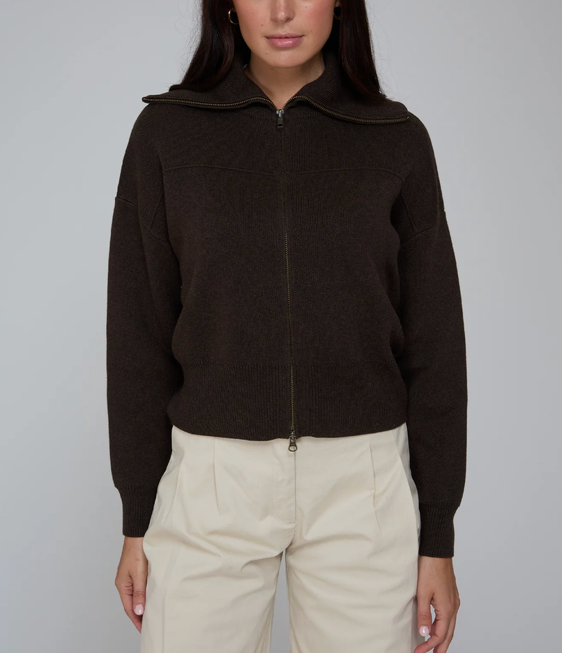 Milano Bomber in Pumpernickel-Jackets-Autumn Cashmere-Pumpernickel-XS-Mercantile Portland