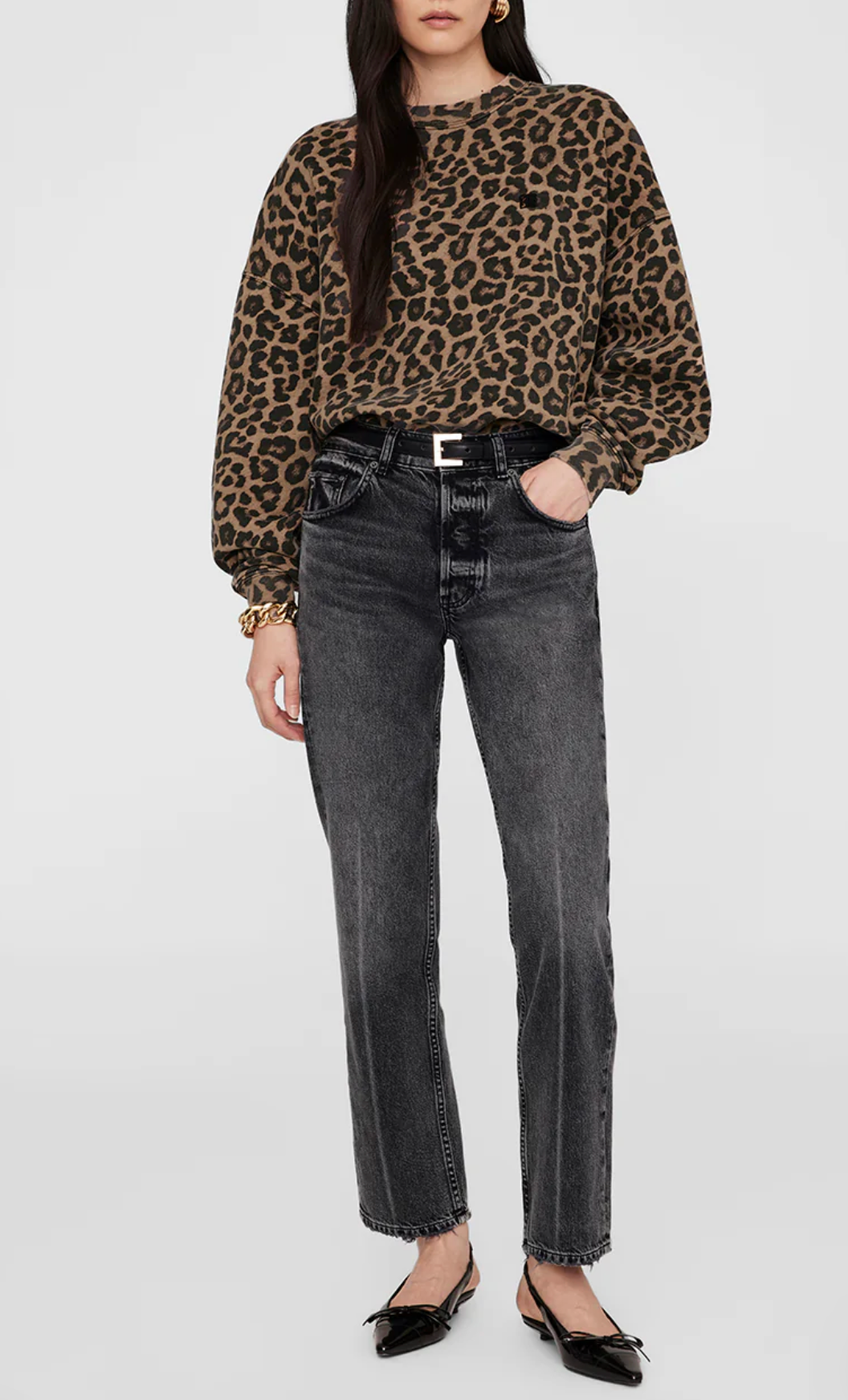 Miles Sweatshirt in Leopard Print-Tops-Anine Bing-Leopard-XS-Mercantile Portland