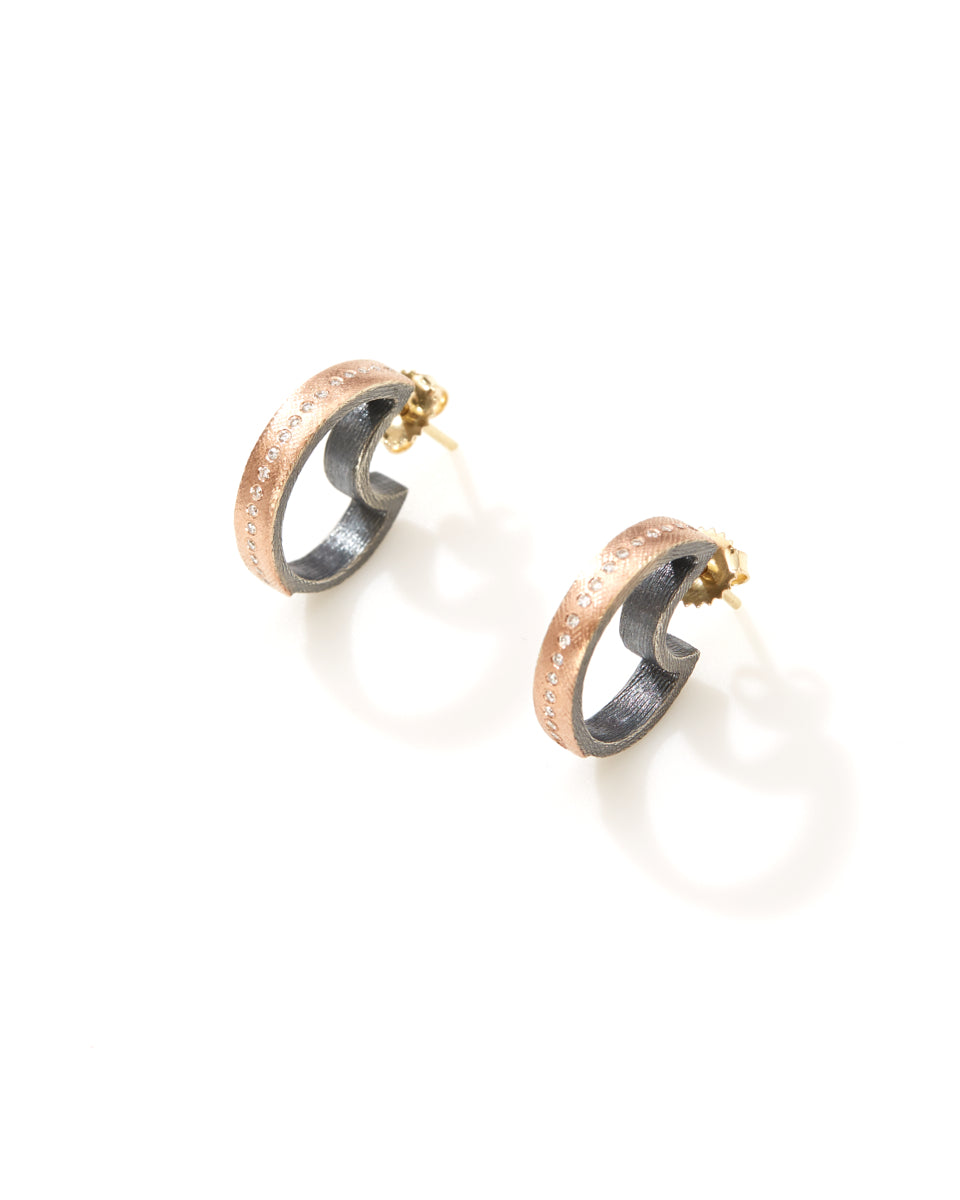 Mina Small Hoop Earrings in Rose Gold-Jewelry-Rene Escobar-Mercantile Portland