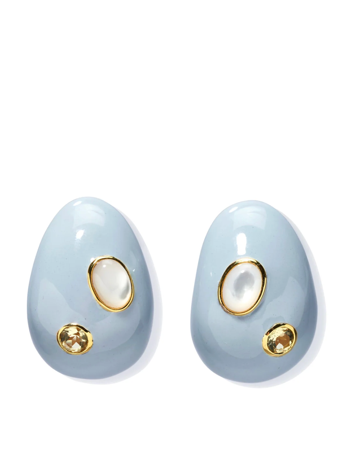 Mini Arp Earrings in Studed Mist-Jewelry-Lizzie Fortunato-Blue-OS-Mercantile Portland