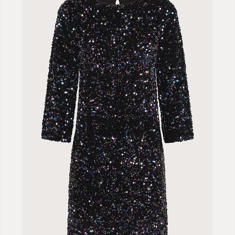 Mini Dress with Sequins All Over-Dresses-Seventy-Black-38-Mercantile Portland
