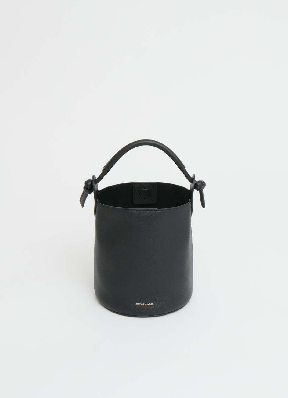 Mini Fortuna Bucket Bag in Black-Handbags-Mansur Gavriel-Black-OS-Mercantile Portland