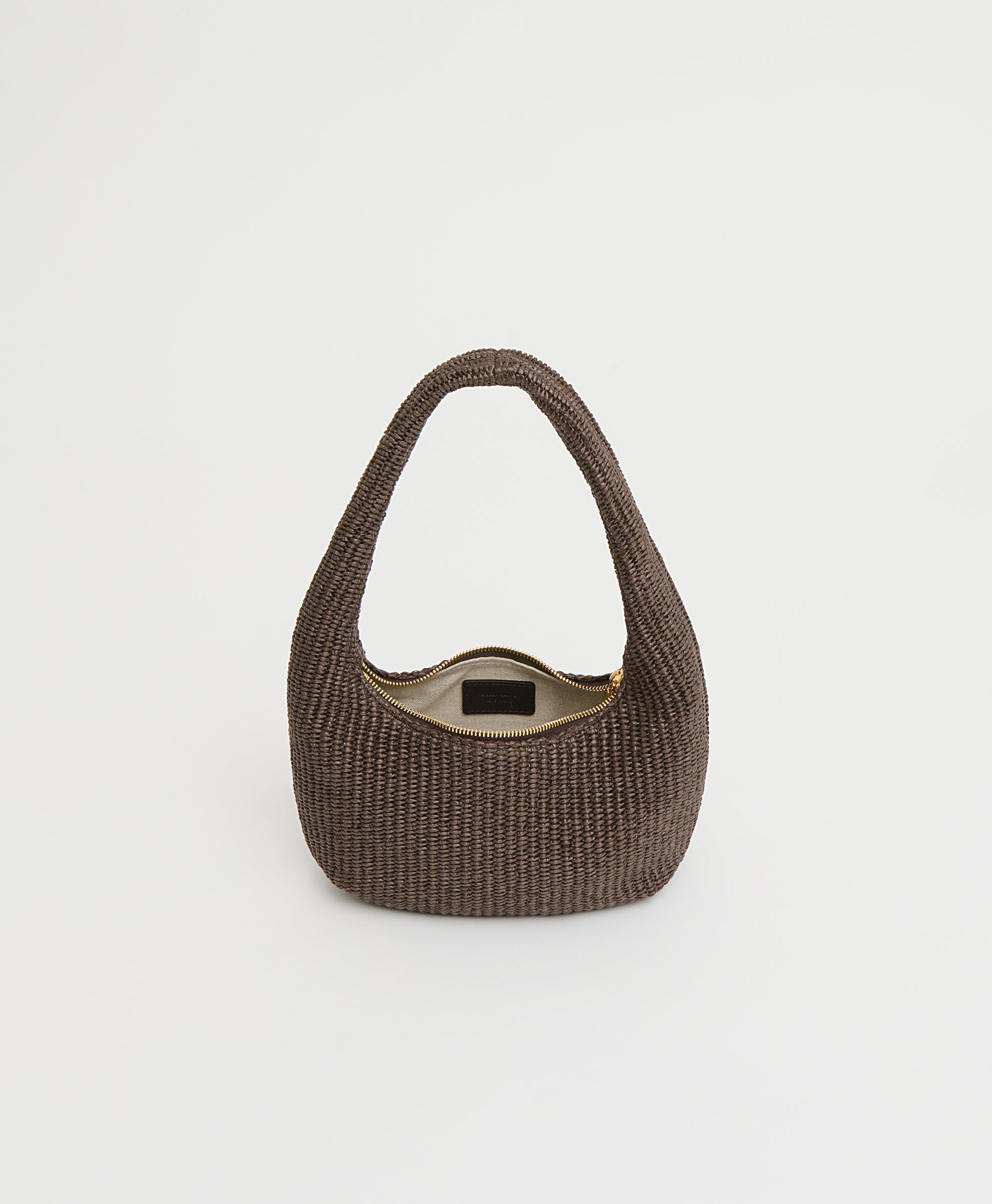 Mini Gnocchi Bag in Raffia-Handbags-Mansur Gavriel-Ebony-OS-Mercantile Portland