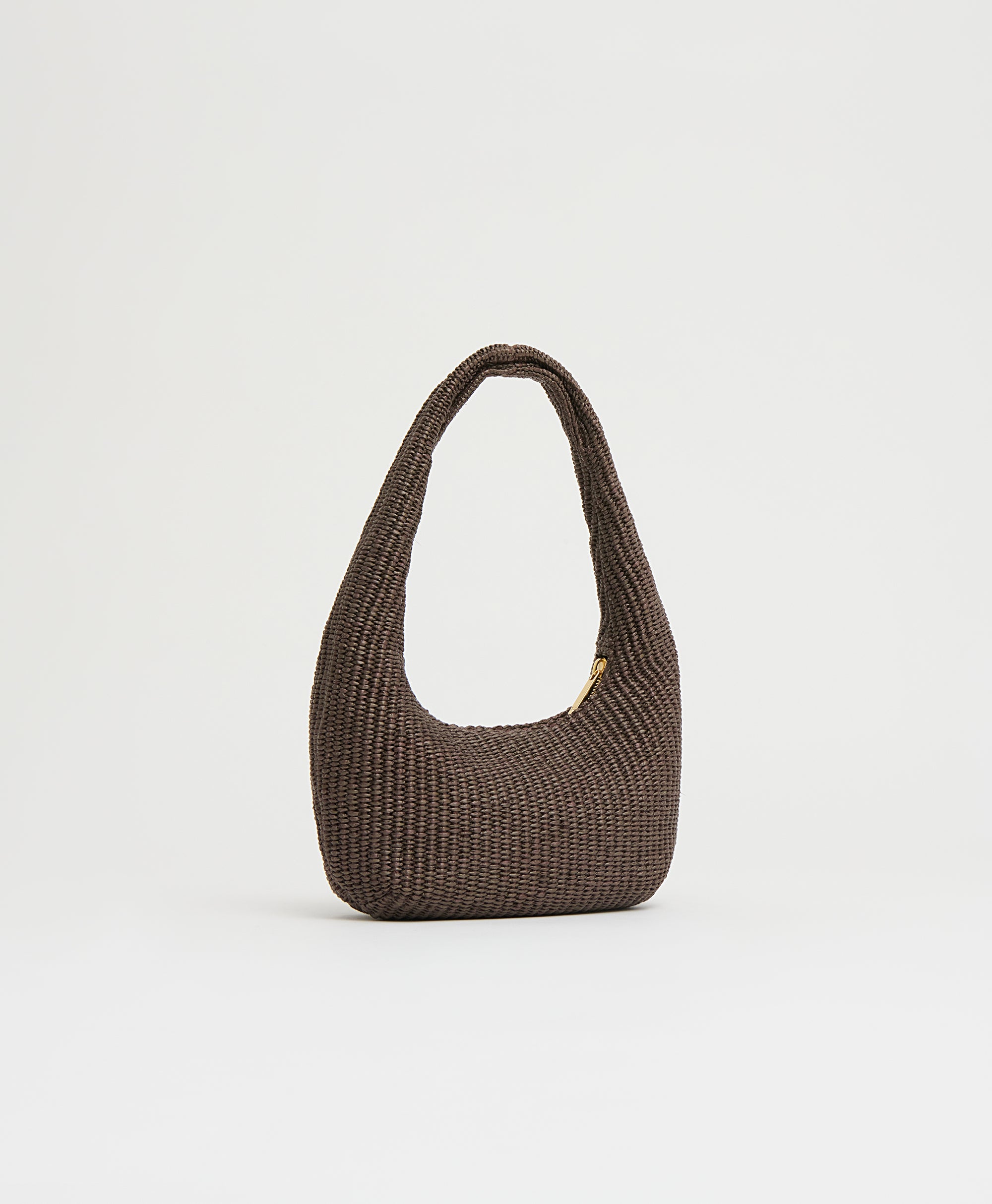 Mini Gnocchi Bag in Raffia-Handbags-Mansur Gavriel-Ebony-OS-Mercantile Portland