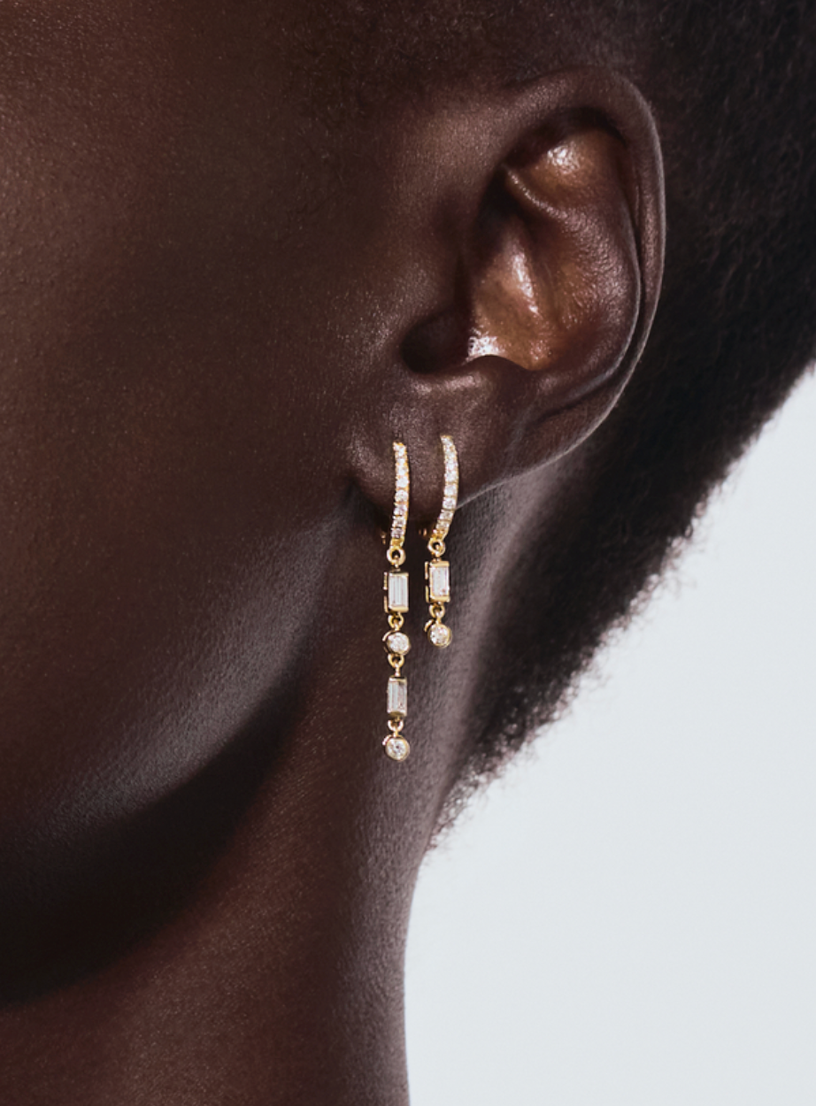 Mini Mélange Diamond Drop Earrings-Jewelry-RITIQUE-Yellow Gold-OS-Mercantile Portland