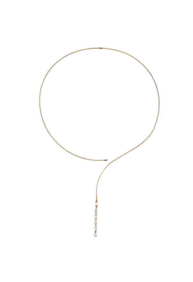 Mini Mélange Diamond Drop String Open Necklace-Jewelry-RITIQUE-Yellow Gold-OS-Mercantile Portland