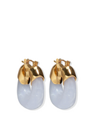 Mini Organic Hoop Earrings in Marbled Blue Lace-Jewelry-Lizzie Fortunato-Blue-OS-Mercantile Portland