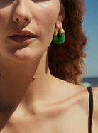 Mini Organic Hoop Earrings in Sage-Jewelry-Lizzie Fortunato-Green-OS-Mercantile Portland