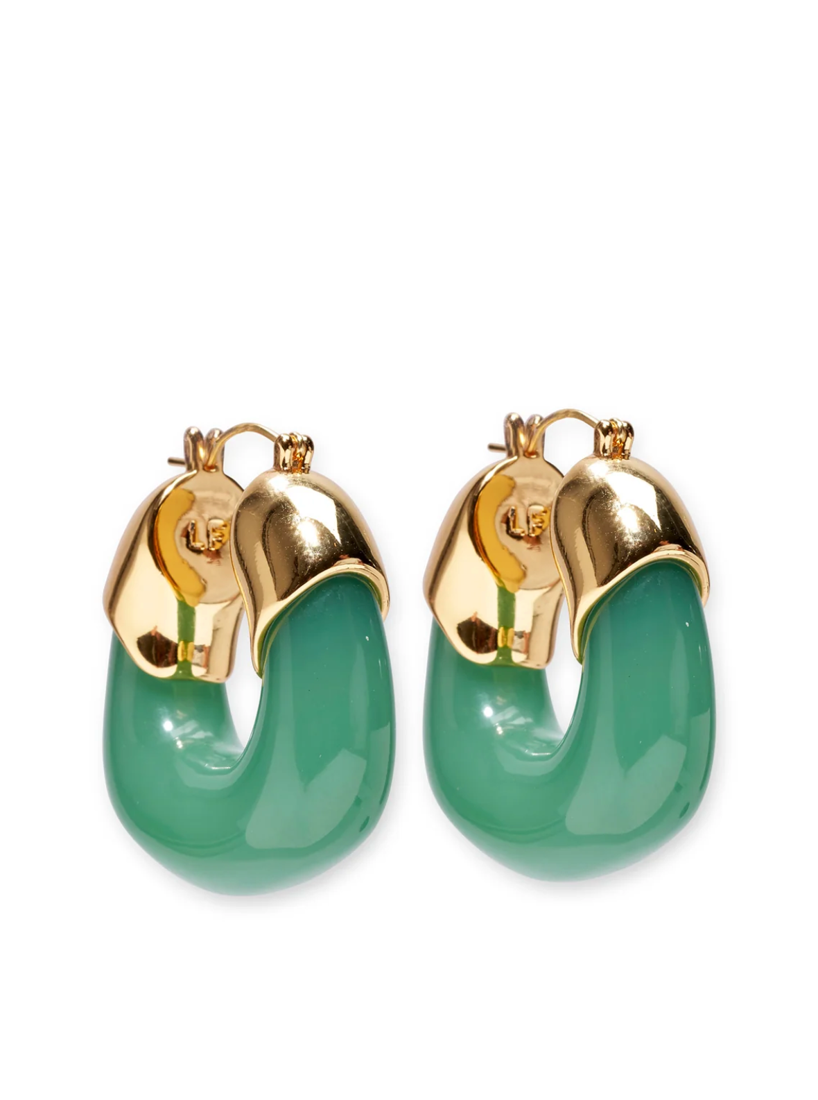 Mini Organic Hoop Earrings in Sage-Jewelry-Lizzie Fortunato-Green-OS-Mercantile Portland