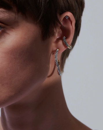 Mini Pavé Calypso Hoops-Jewelry-Demarson-Gold-OS-Mercantile Portland