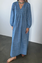 Mira Palma Cotton Voile Caftan-Dresses-Ciao Lucia-Azure-XXS-Mercantile Portland