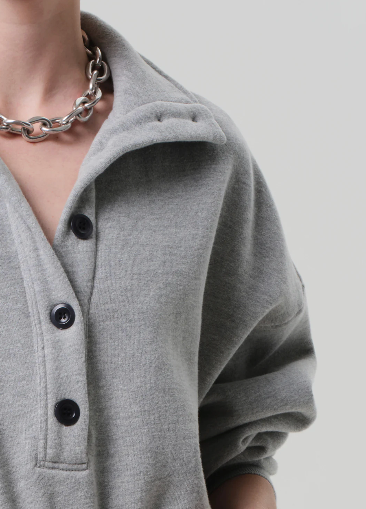 Mirelle Funnel Neck Sweatshirt in Heather Grey-Tops-Citizens of Humanity-Heather Grey-XS-Mercantile Portland