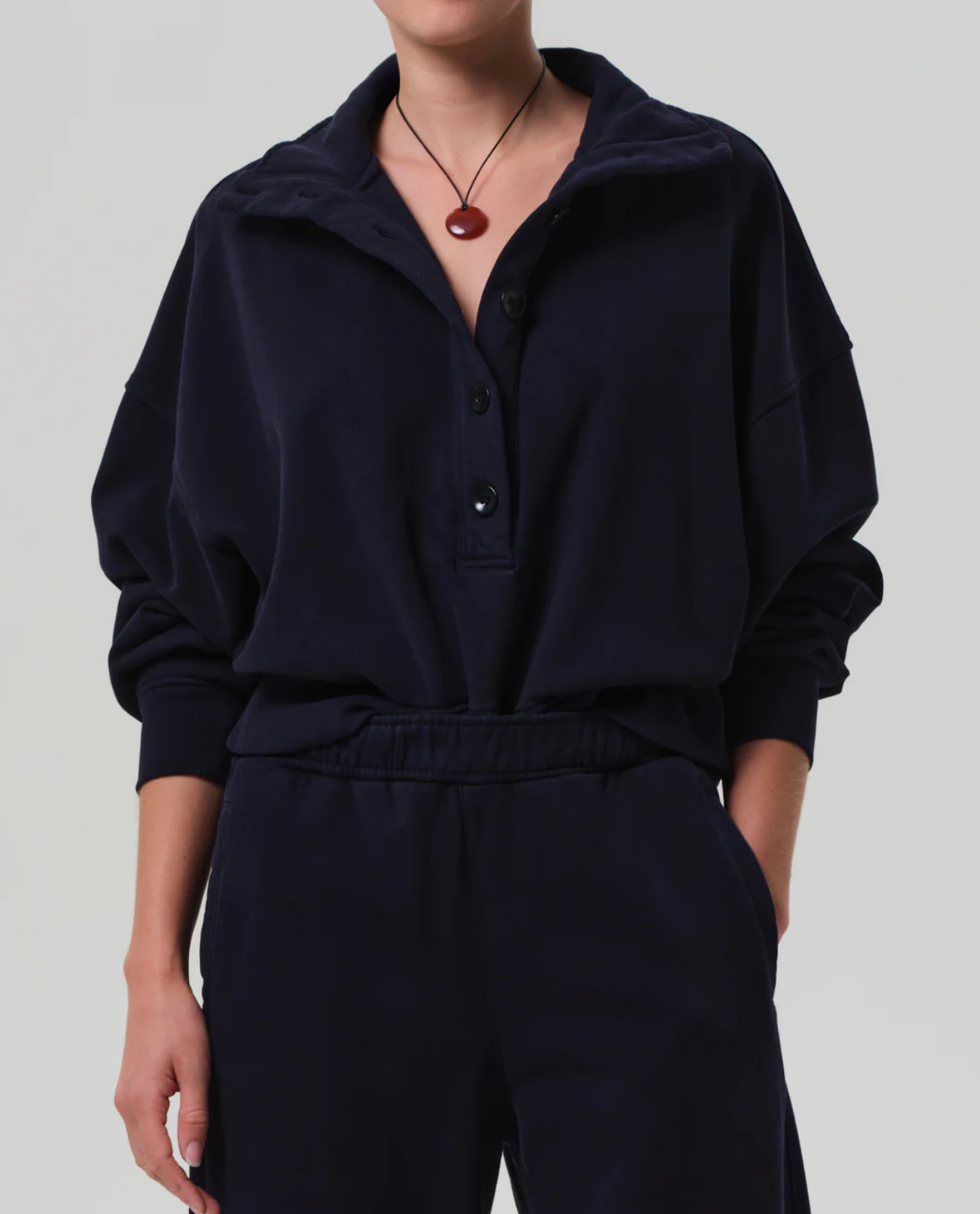 Mirelle Funnel Neck Sweatshirt in Navy-Tops-Citizens of Humanity-Navy-XS-Mercantile Portland