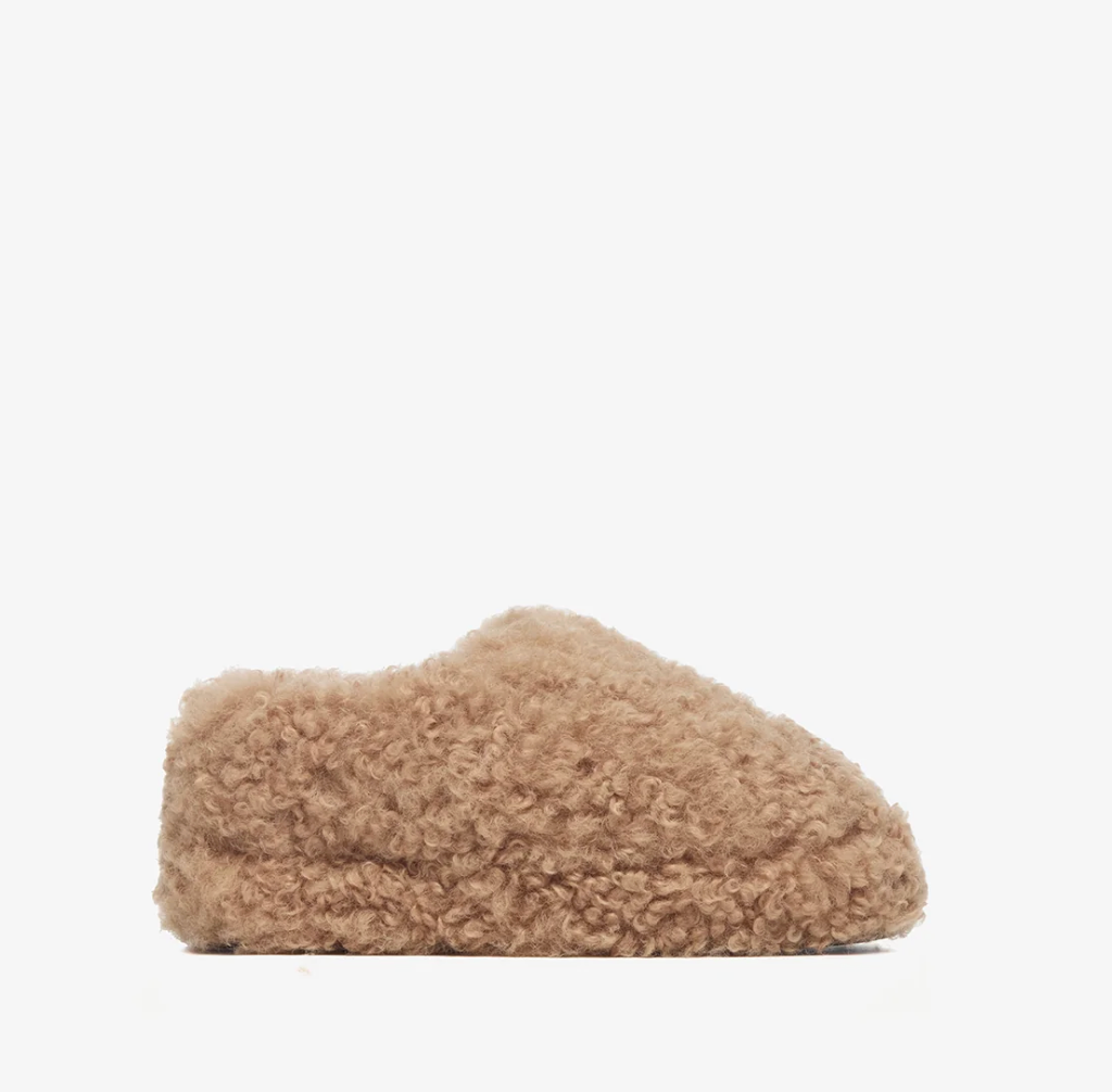 Misha Slipper in Camel Bouclette-Footwear-Apparis-Camel-8-Mercantile Portland