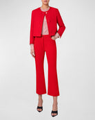 Mix Media Boucle Tweed Short Jacket-Jackets-Akris Punto-Red-2-Mercantile Portland