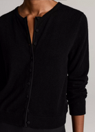 Mixed-Media Cardigan in Black-Sweaters-Vince-Black-XXS-Mercantile Portland