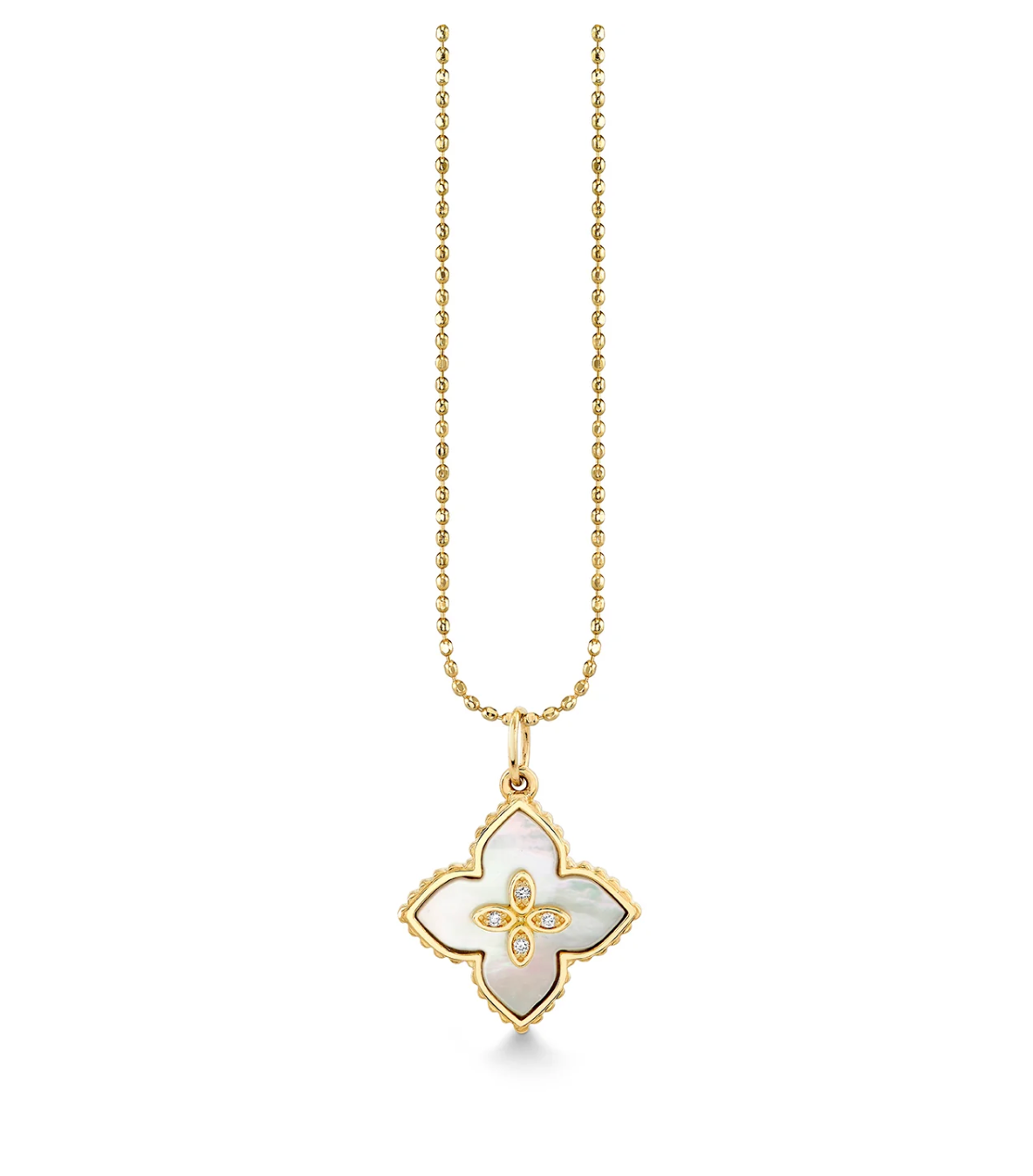 Moroccan Flower on 18" Gold Chain-Jewelry-Sydney Evan-Yellow Gold-OS-Mercantile Portland