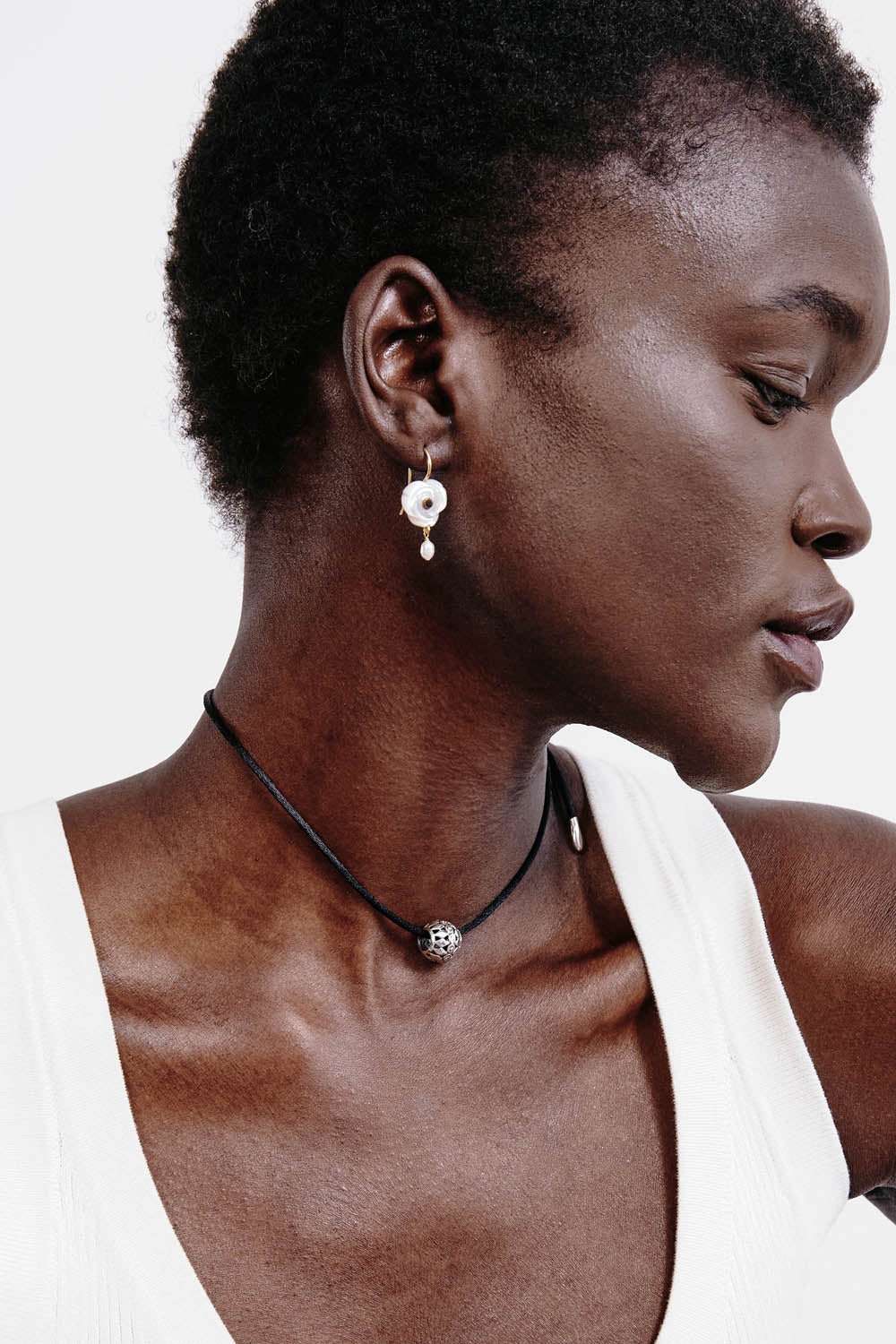 Mother of Pearl Flower Drop Earring-Jewelry-Chan Luu-Pearl-OS-Mercantile Portland