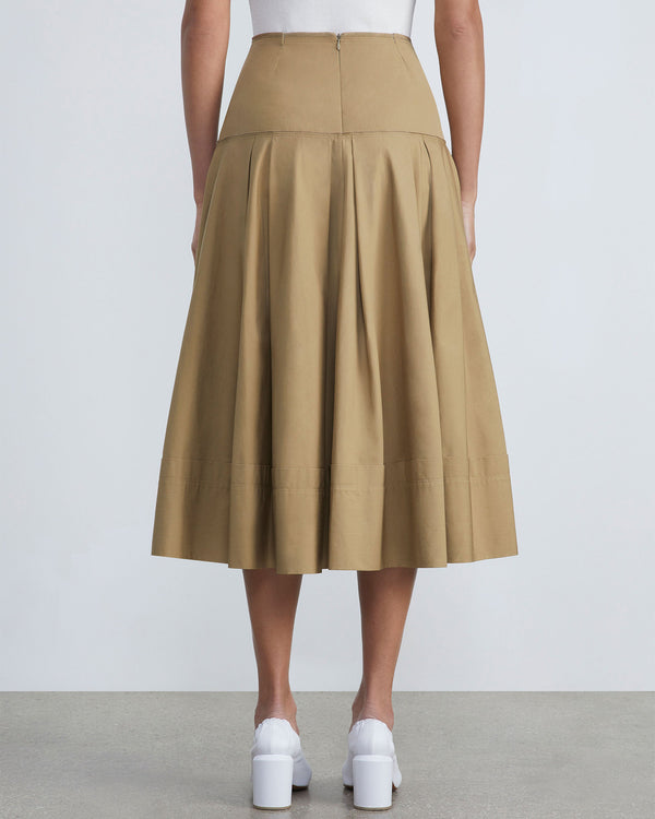 Organic Cotton Poplin Pleated Skirt-Lafayette 148-Mercantile Portland
