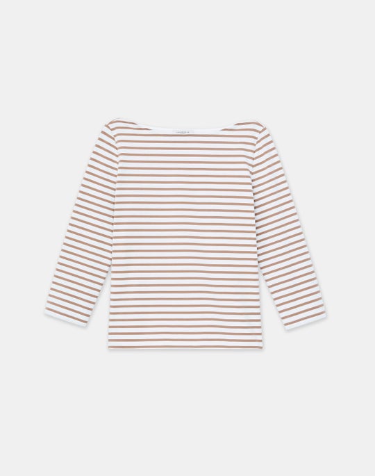 Breton Stripe Cotton Jersey Shirt-Lafayette 148-Mercantile Portland