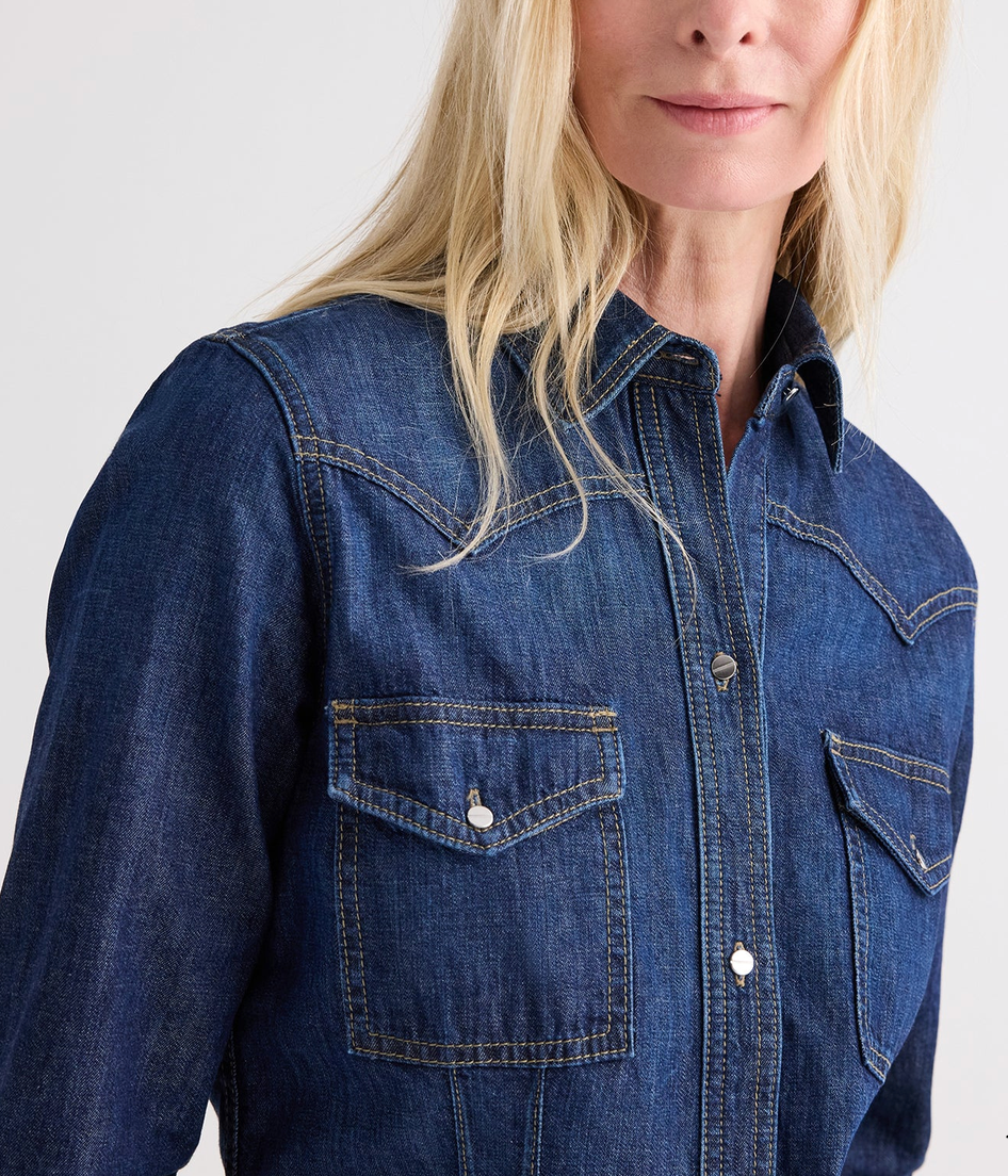 Mustang Sally with Snaps-Shirts-TWP-Dark Stone-XS-Mercantile Portland