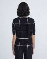 Tile Grid Cashmere Intarsia Sweater-Lafayette 148-Mercantile Portland