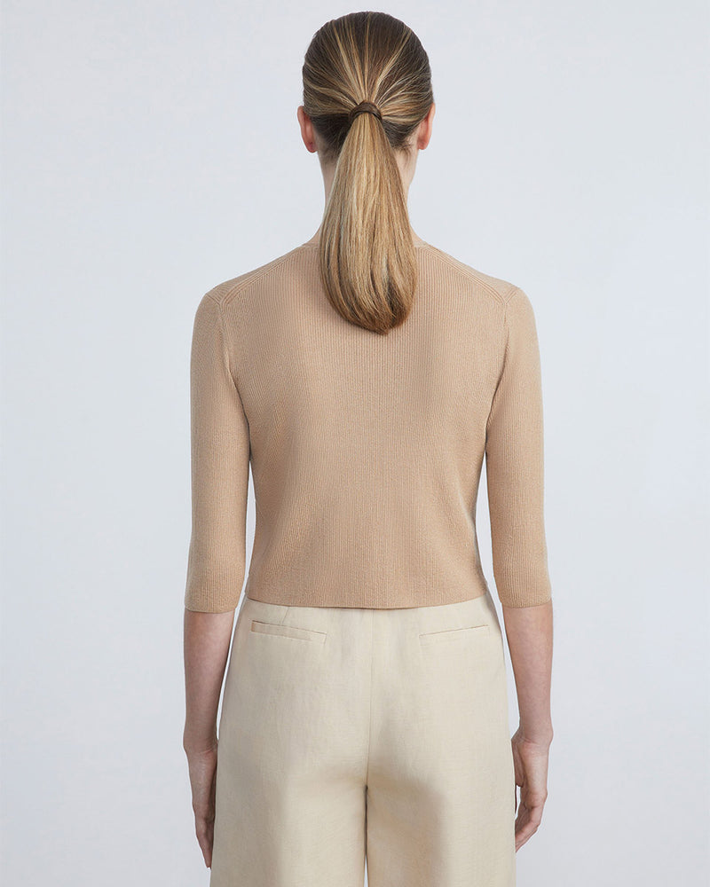 Finespun Voile Cropped Open Front Cardigan-Lafayette 148-Mercantile Portland