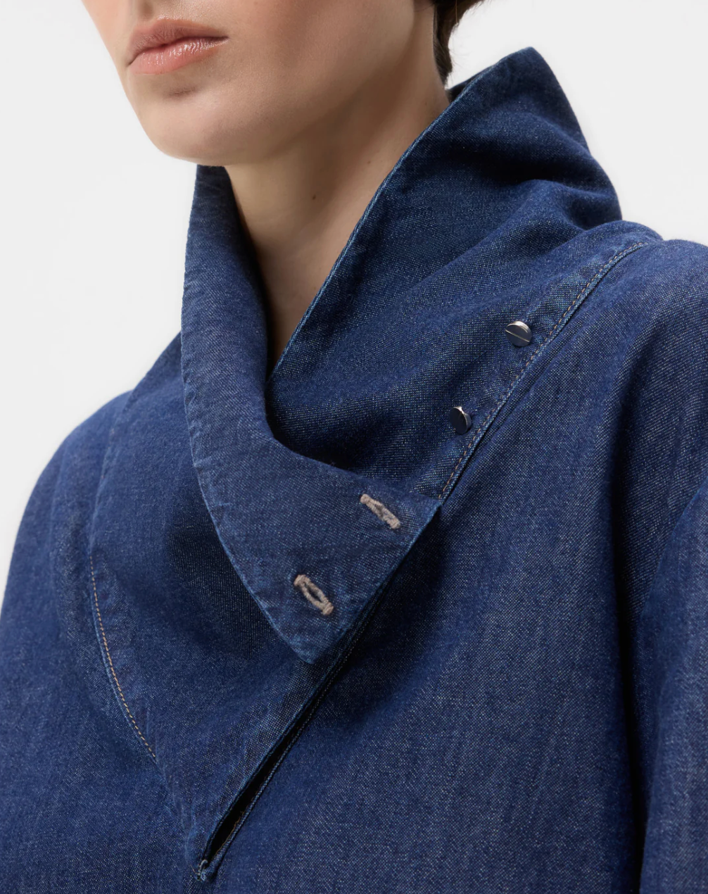 My Maria Top in Shirting Denim-Shirts-TWP-Dark Stone-XXS-Mercantile Portland