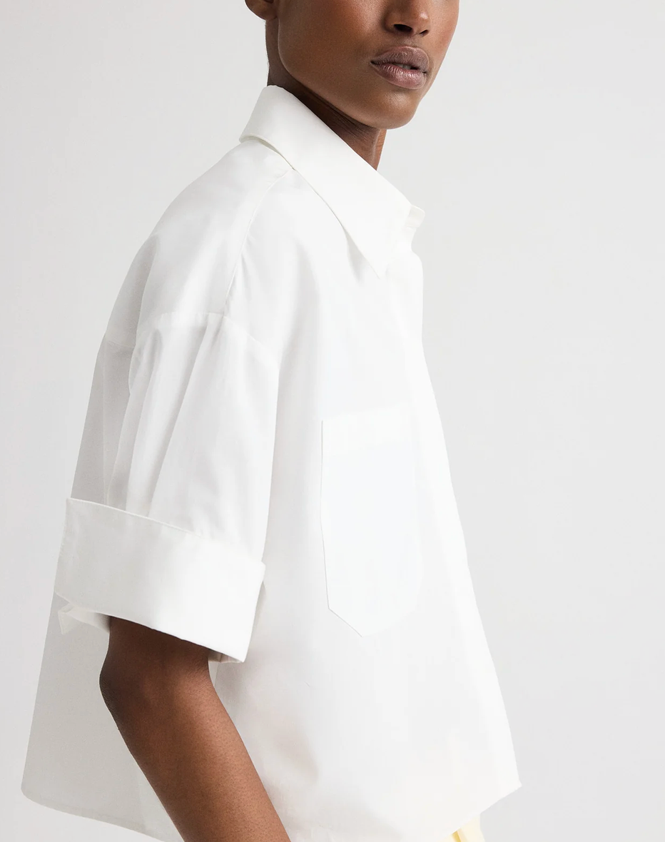My Newest Mistake Shirt in White-Shirts-TWP-White-XS/S-Mercantile Portland