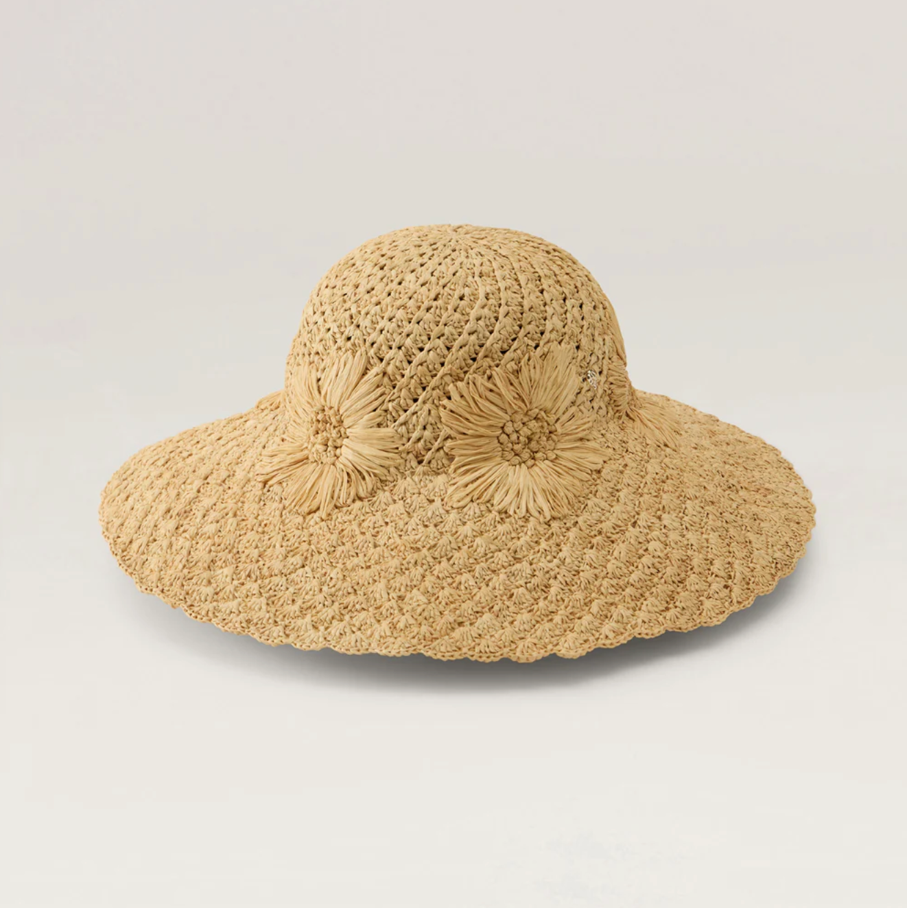 Nadia Raffia Chrochet Sun Hat-Hats-Helen Kaminski-Natural-OS-Mercantile Portland