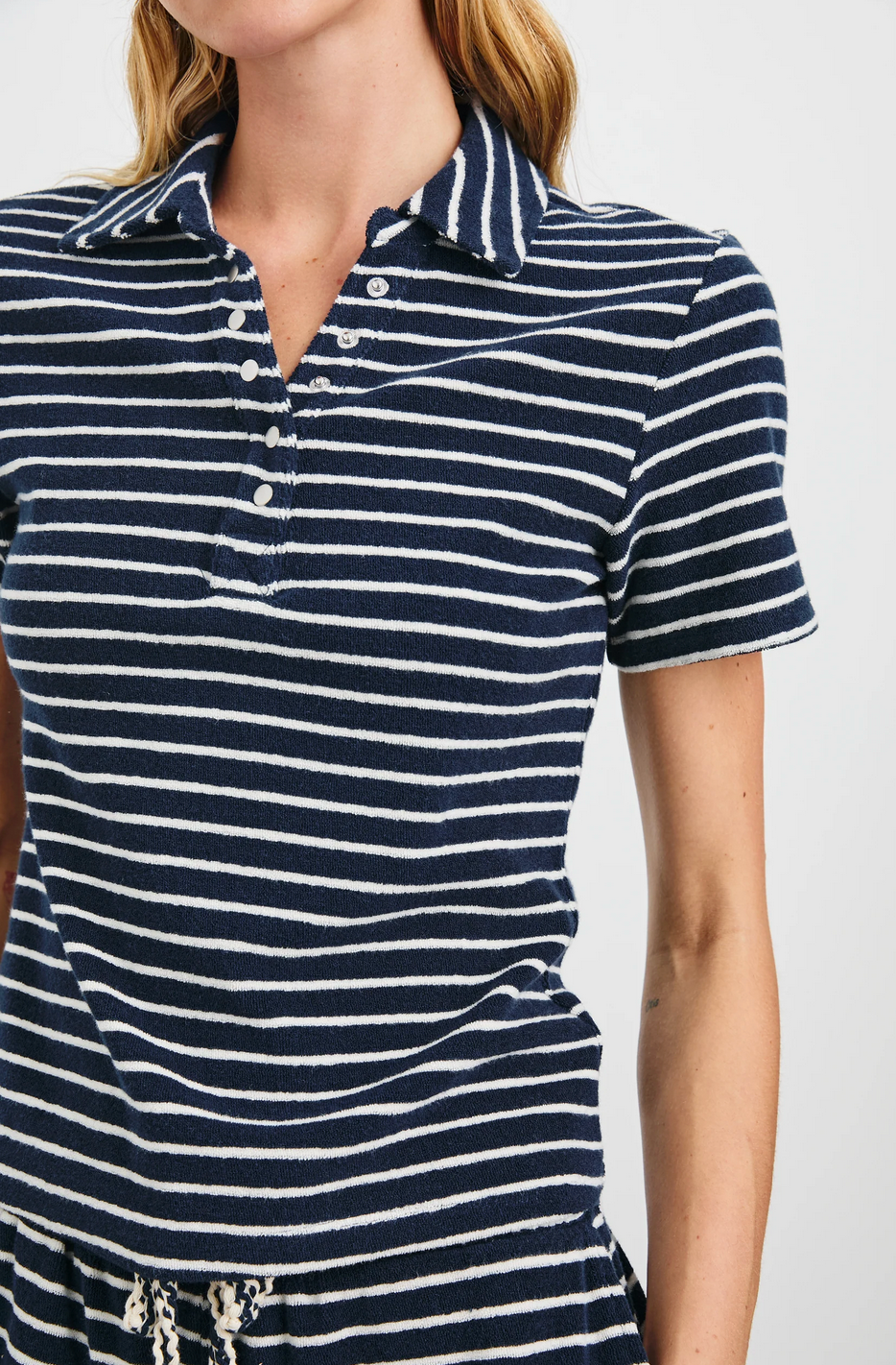Naveli Court Polo-Clothing-Rails-Navy Ivory-XS-Mercantile Portland